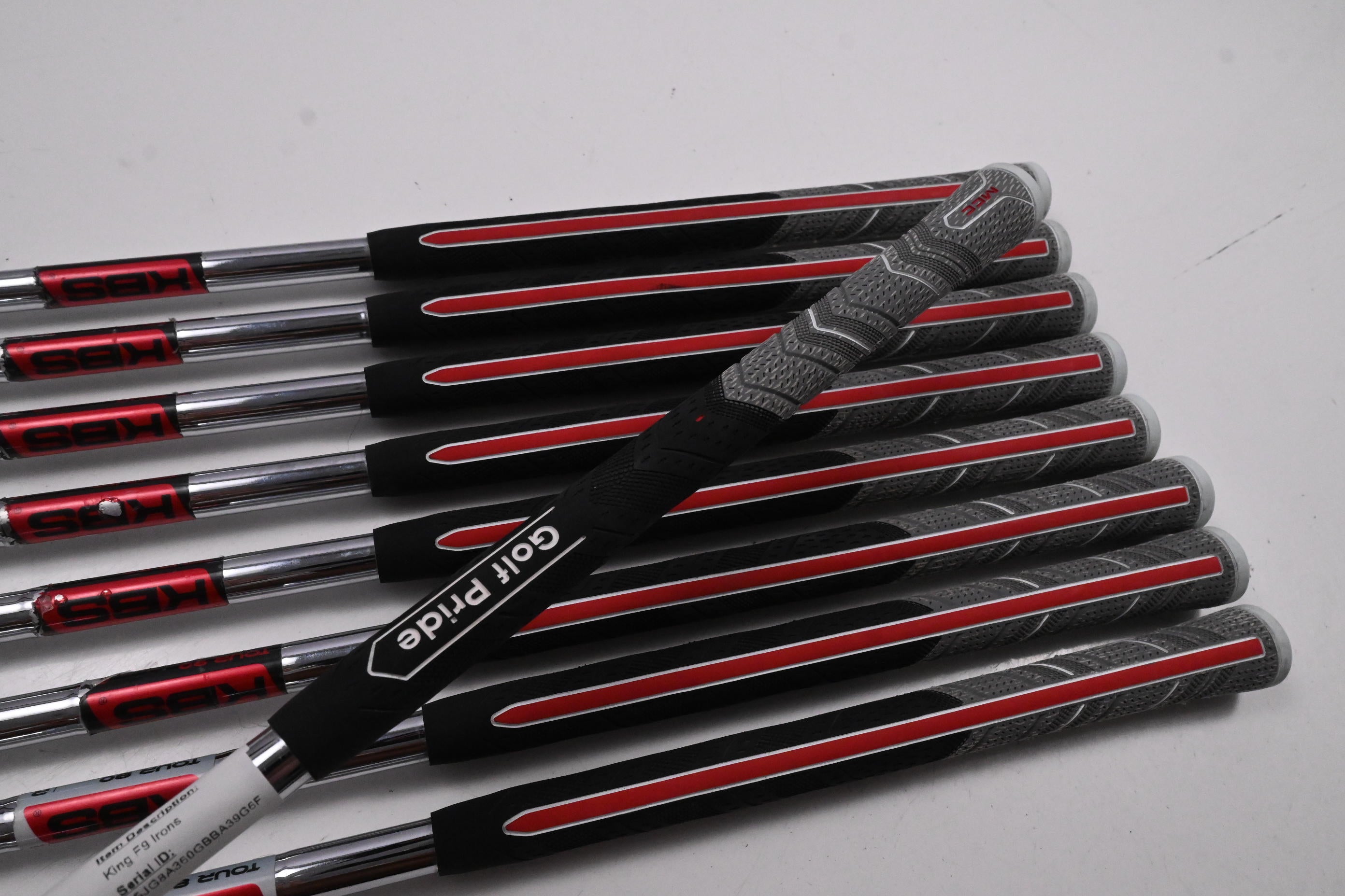Cobra King F9 One Length Irons / 4-PW+GW+SW / Regular Flex KBS Tour 90 Shafts