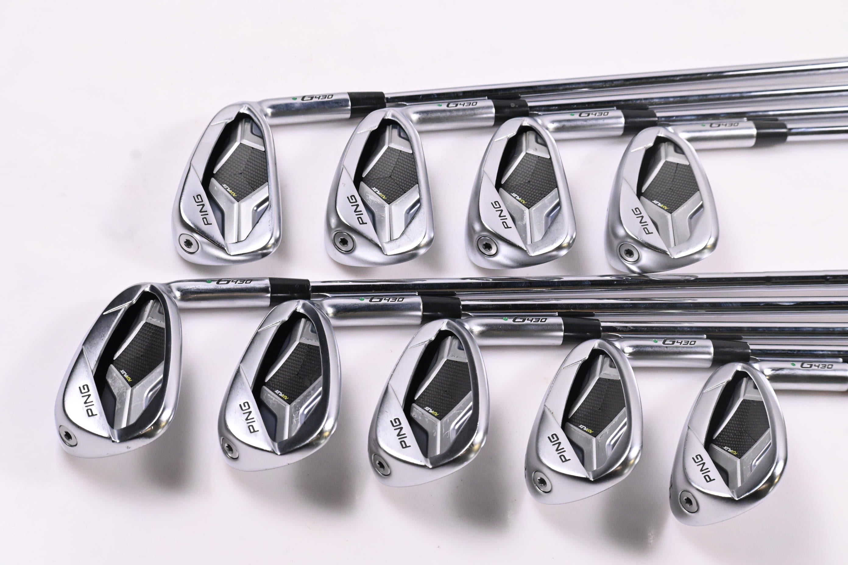 Ping G430 Irons / 5-PW+45°+50°+54° / Green Dot / Regular Flex Ping AWT 2.0