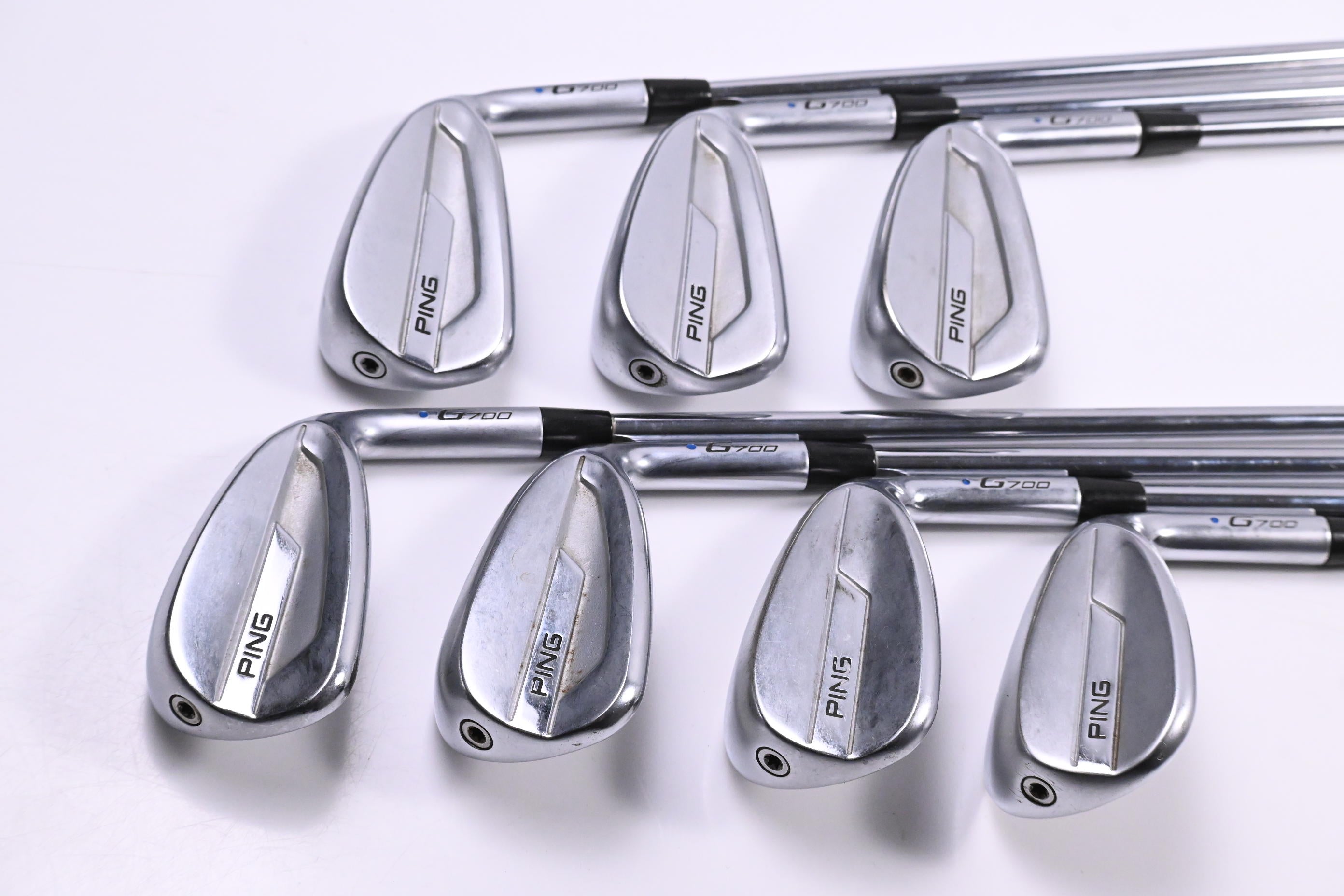 Ping G700 Irons / 5-PW+SW / Blue Dot / Regular Flex Ping AWT 2.0 Shafts