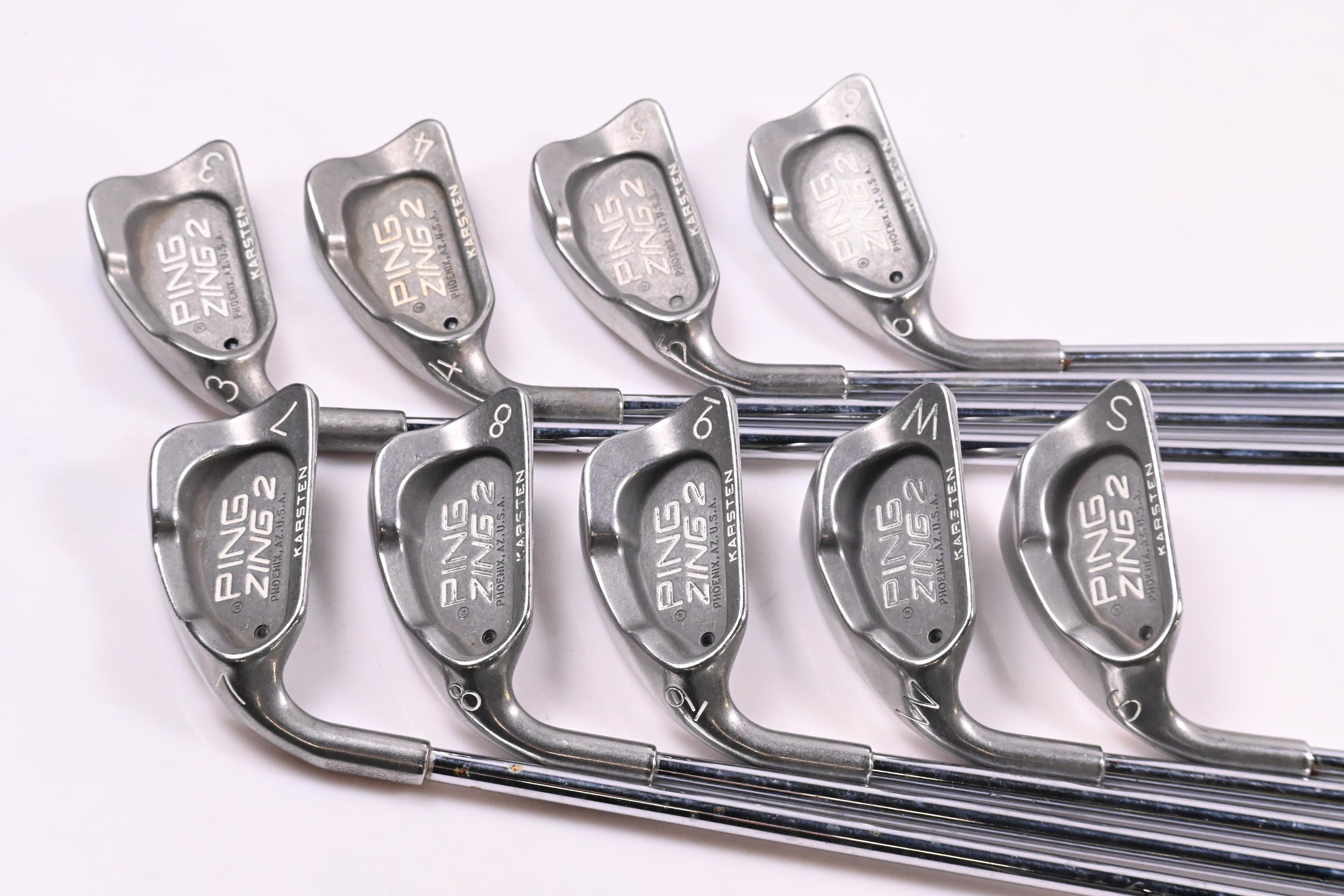Left Hand Ping Zing 2 Irons / 3-PW+SW / Black Dot / Stiff Flex Ping JZ Shafts