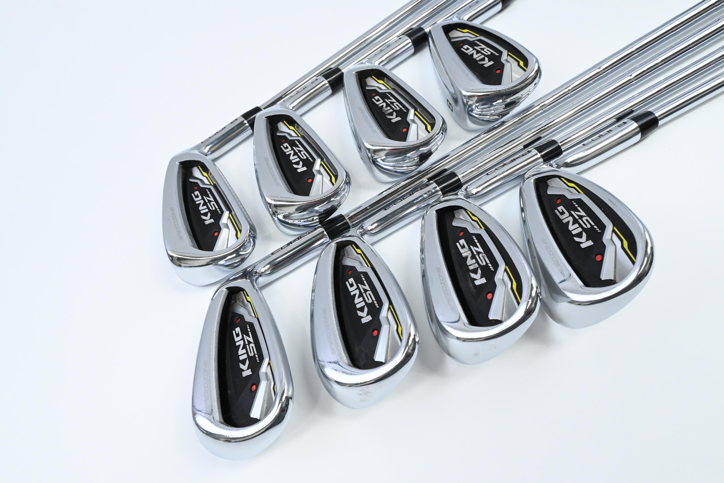 Cobra King Speedzone Irons / 5-PW+GW+SW / Stiff Flex KBS Tour 90 Shafts