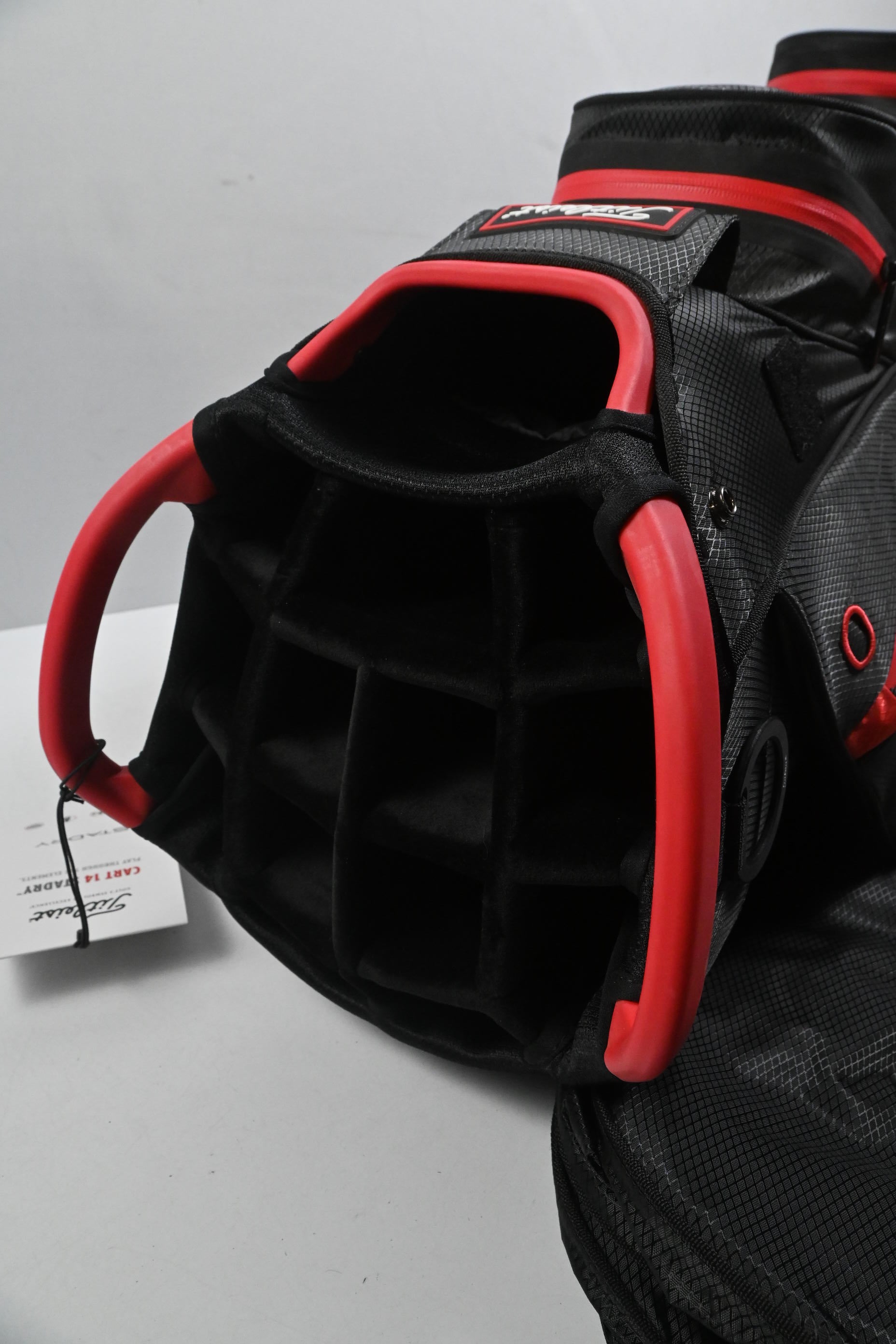 Titleist Cart 14 Stadry Cart Bag / 14-Way Divider / Black & Red