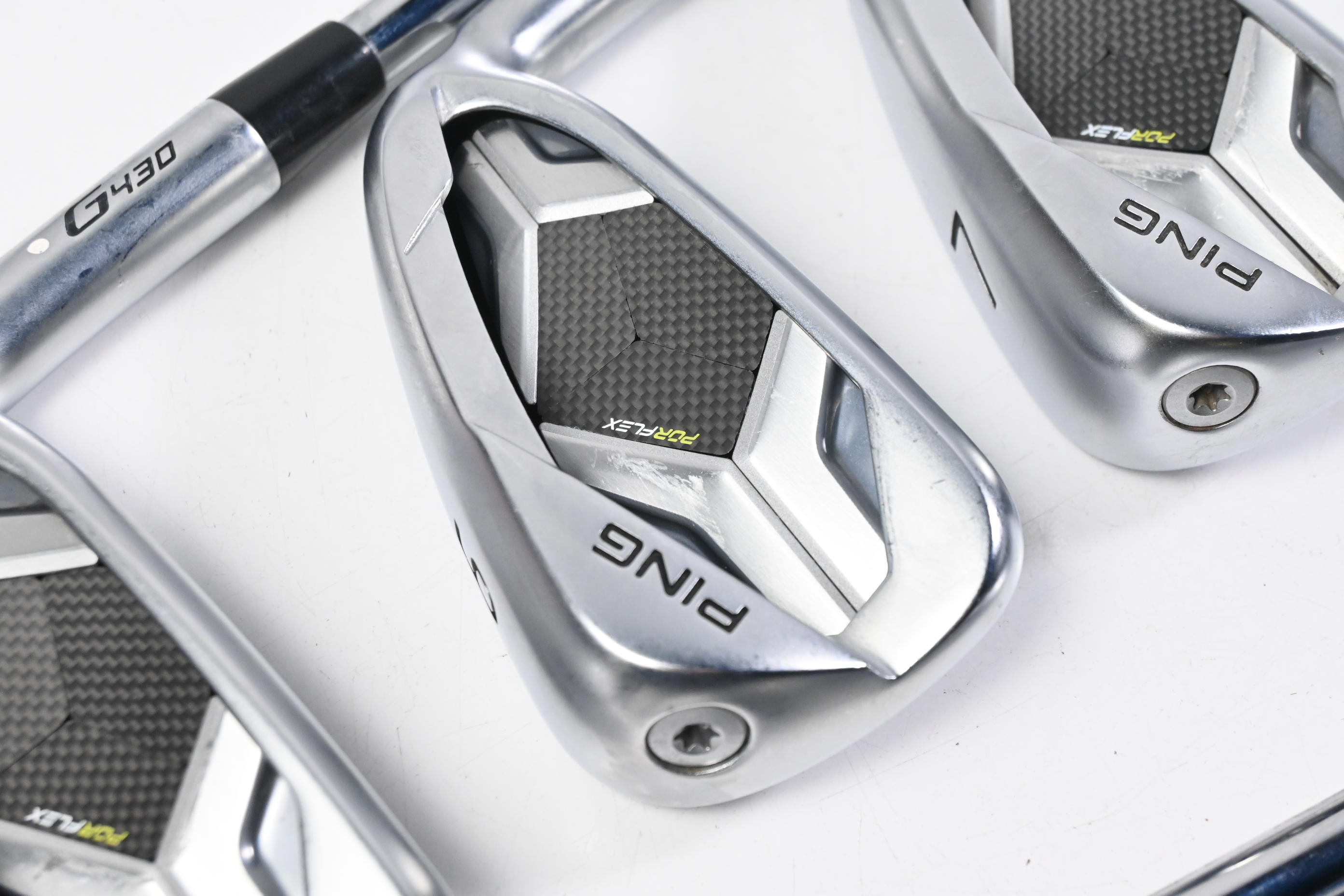 Ping G430 Irons / 5-PW / White Dot / Stiff Flex Dynamic Gold 120 S300 Shafts