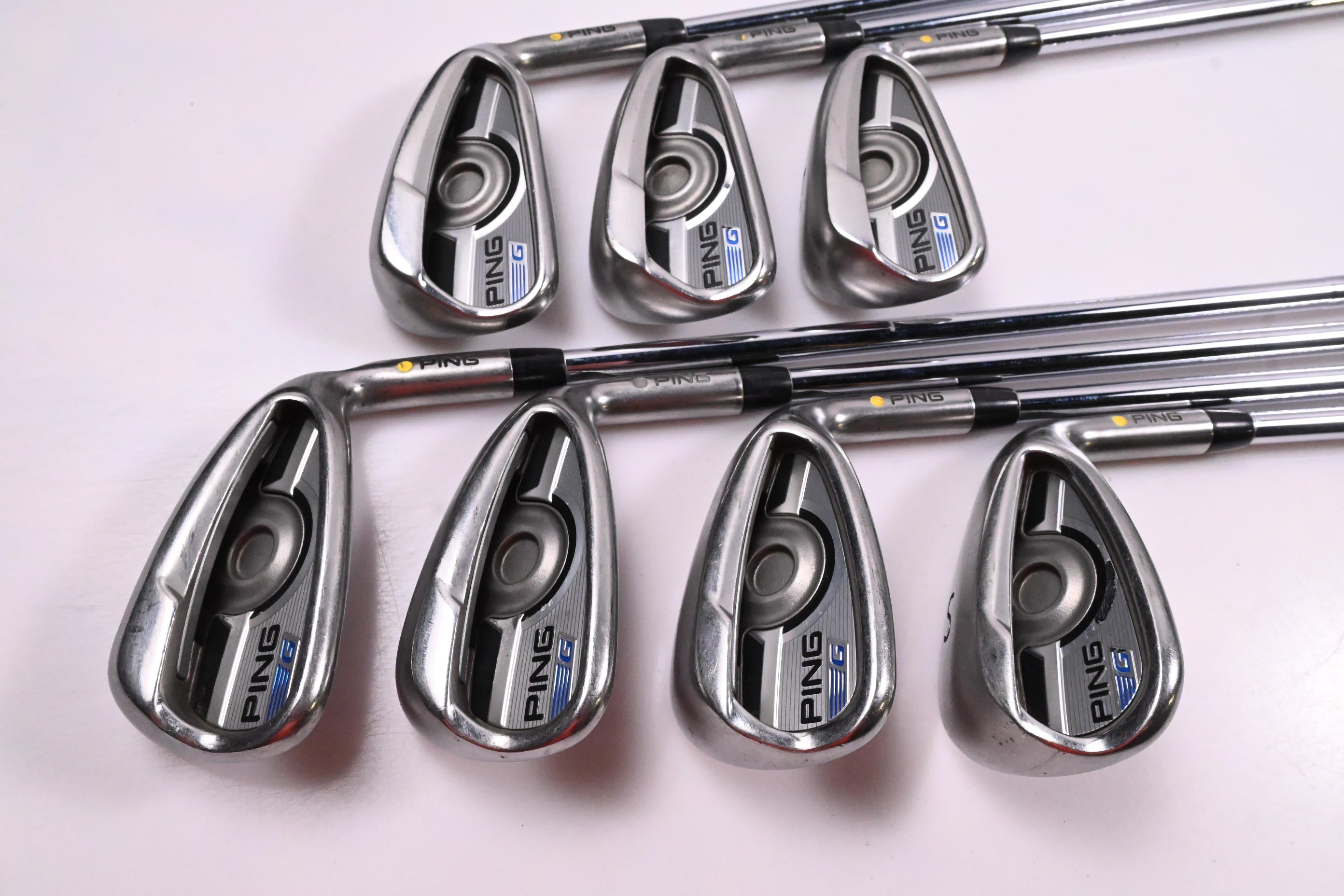 Ping G Series Irons / 5-PW+SW / Yellow Dot / Regular Flex Ping AWT 2.0 Shafts