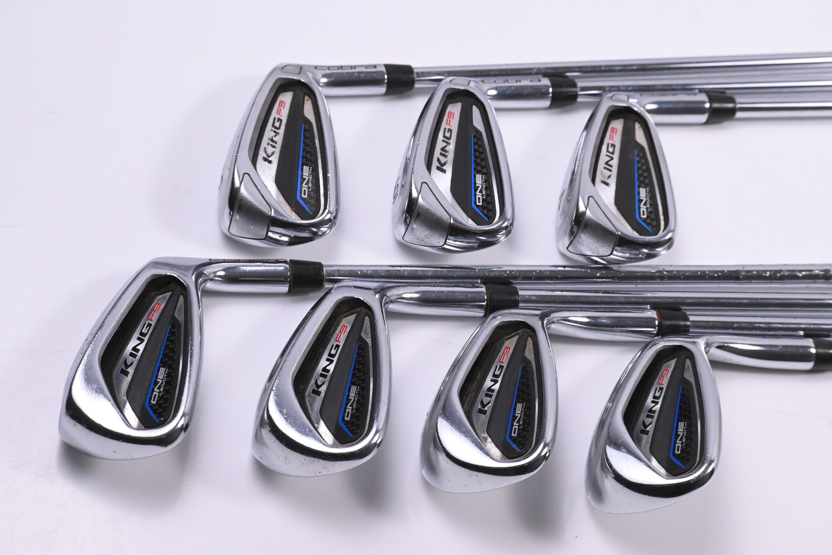Cobra King F9 One Length Irons / 5-PW+GW / Regular Flex KBS Tour 80 Shafts