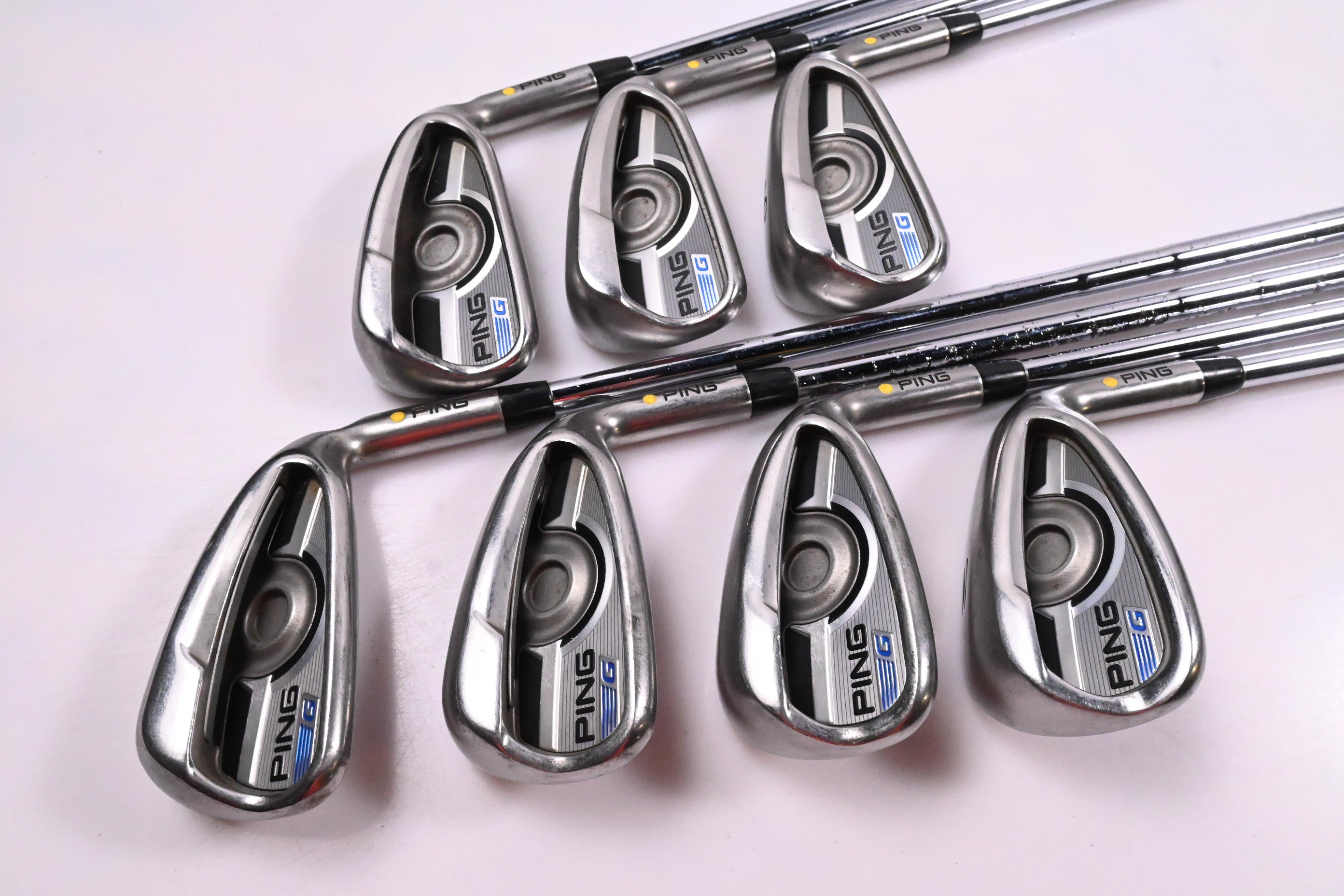 Ping G Series Irons / 4-PW / Yellow Dot / Stiff Flex Ping CFS Distance Shafts