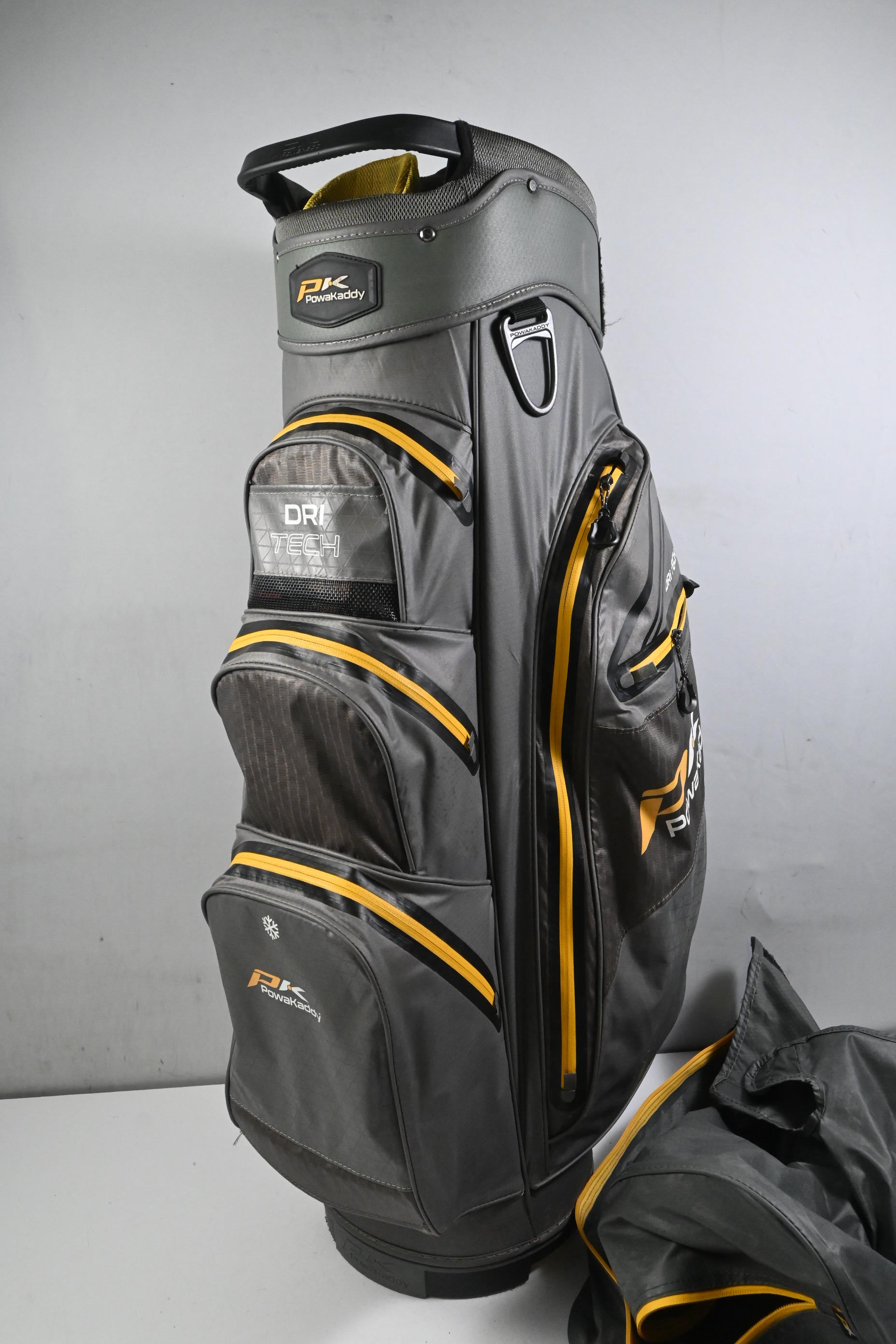 Powakaddy Dri-Tech Cart Bag / 14-Way Divider / Grey & Yellow