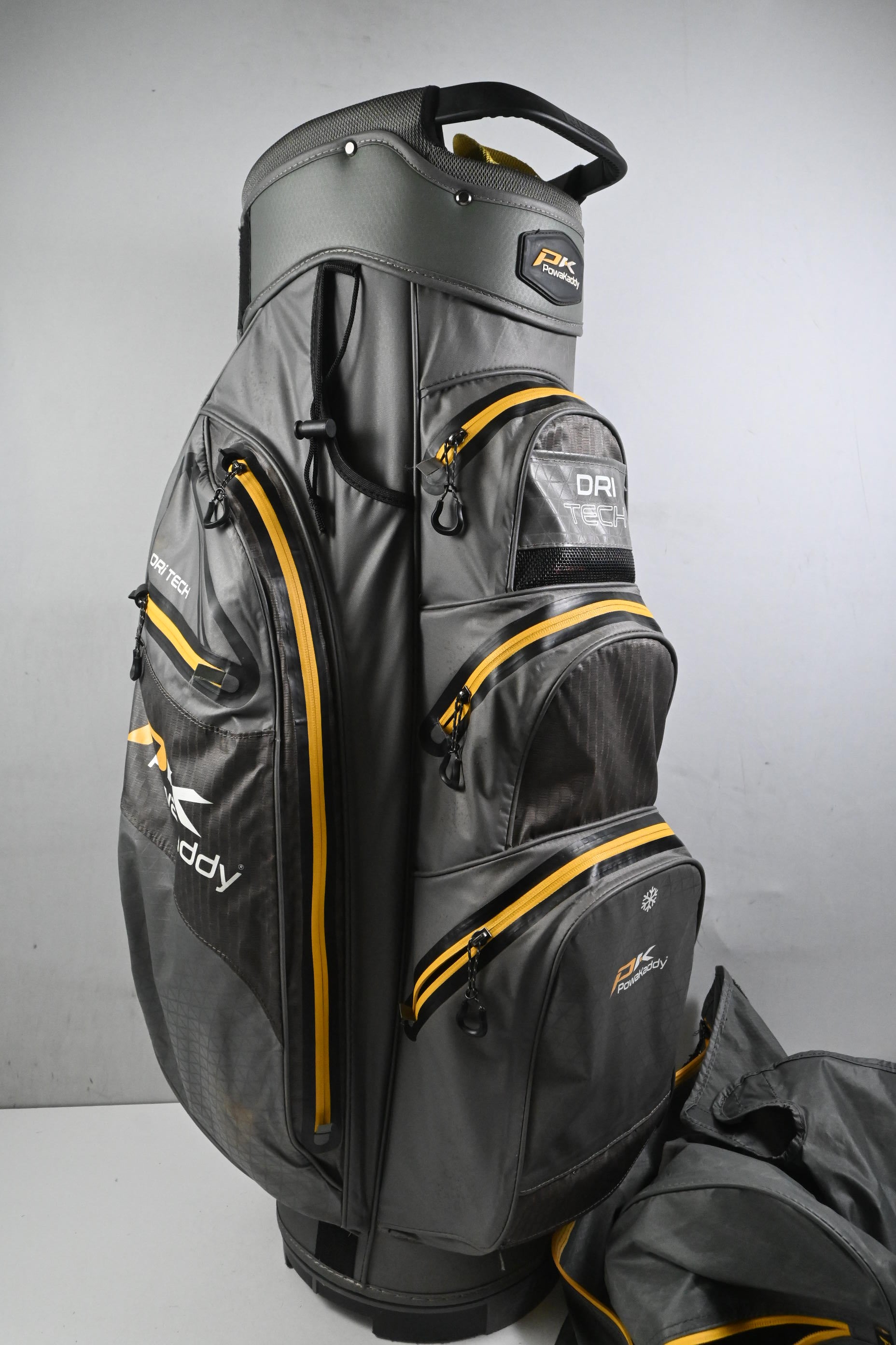 Powakaddy Dri-Tech Cart Bag / 14-Way Divider / Grey & Yellow