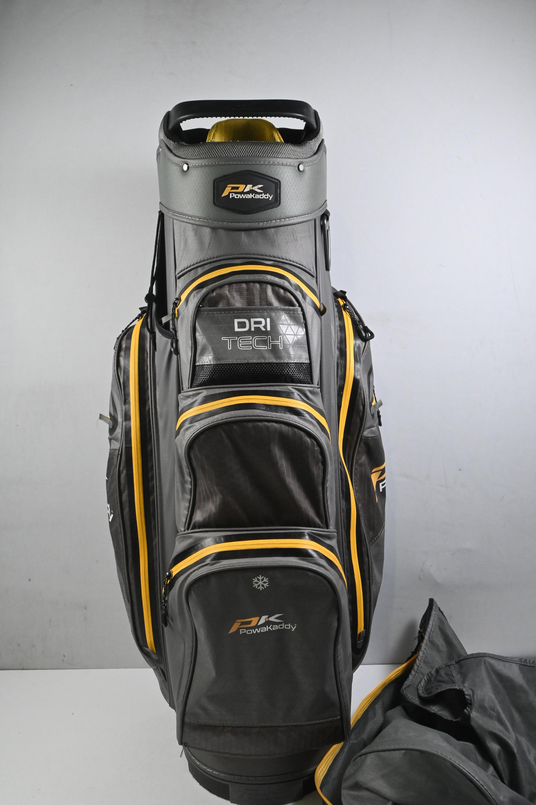 Powakaddy Dri-Tech Cart Bag / 14-Way Divider / Grey & Yellow