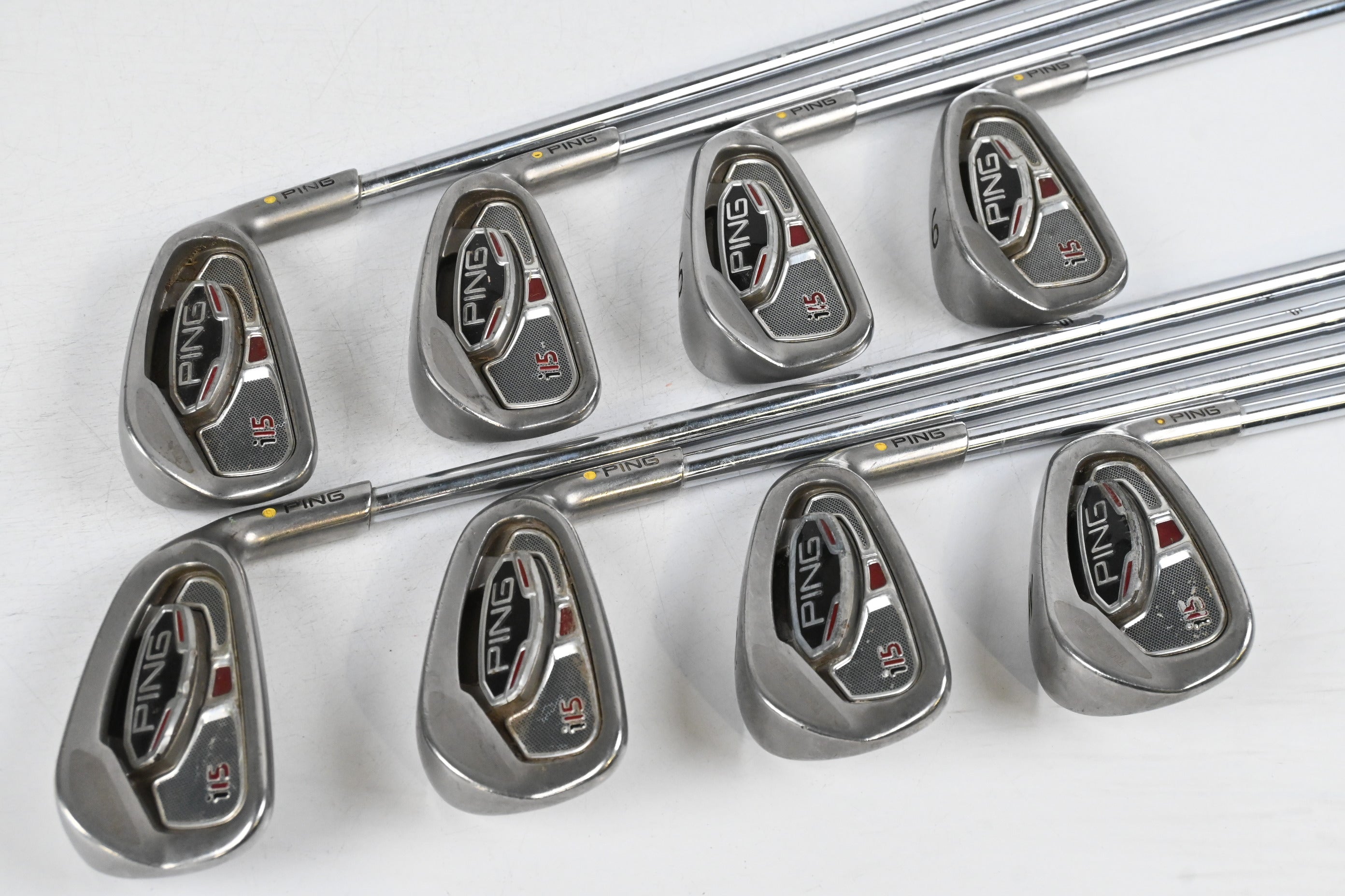 Ping i15 Irons / 3-PW / Yellow Dot / Regular Flex Ping AWT Shafts