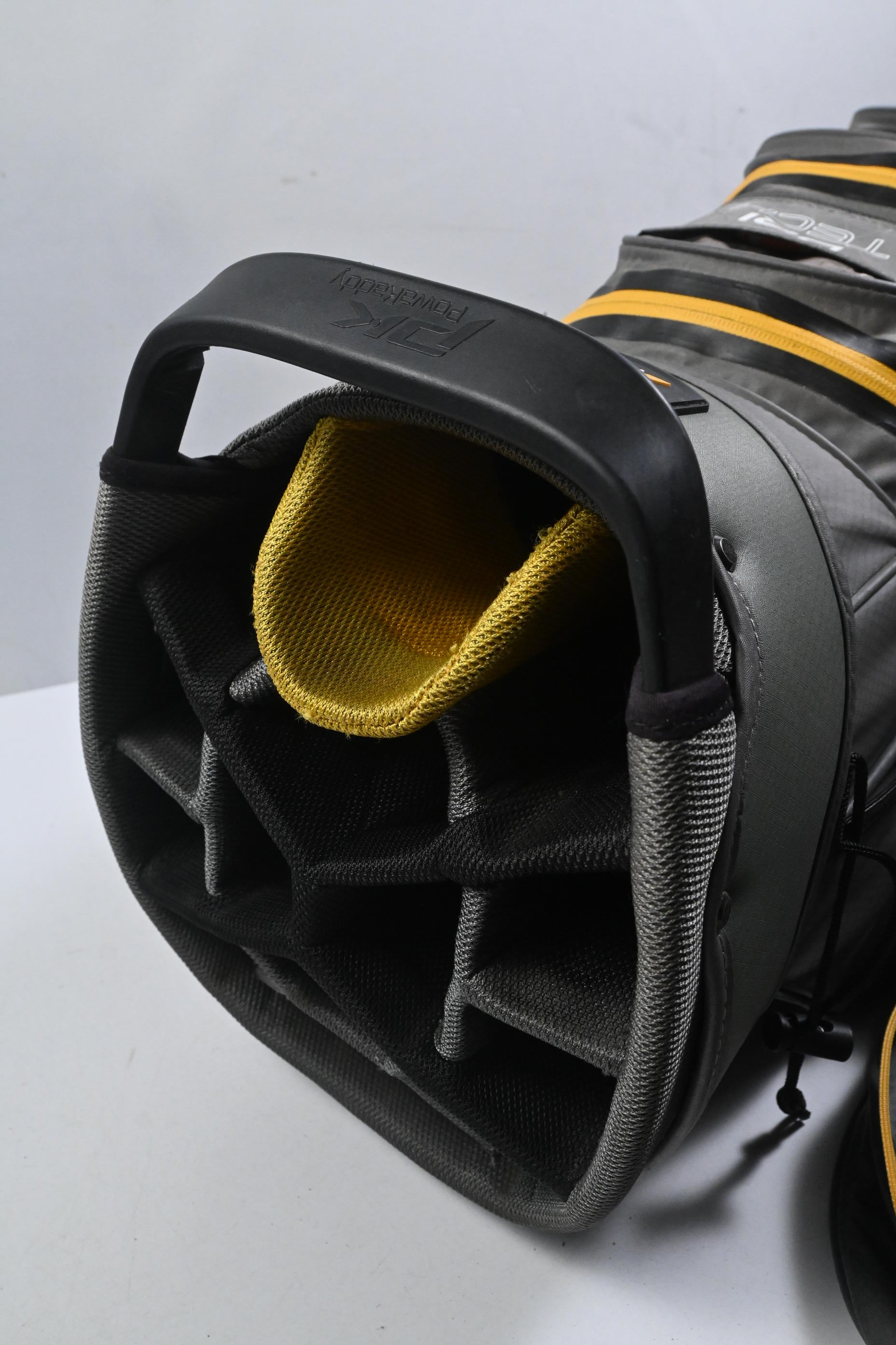 Powakaddy Dri-Tech Cart Bag / 14-Way Divider / Grey & Yellow