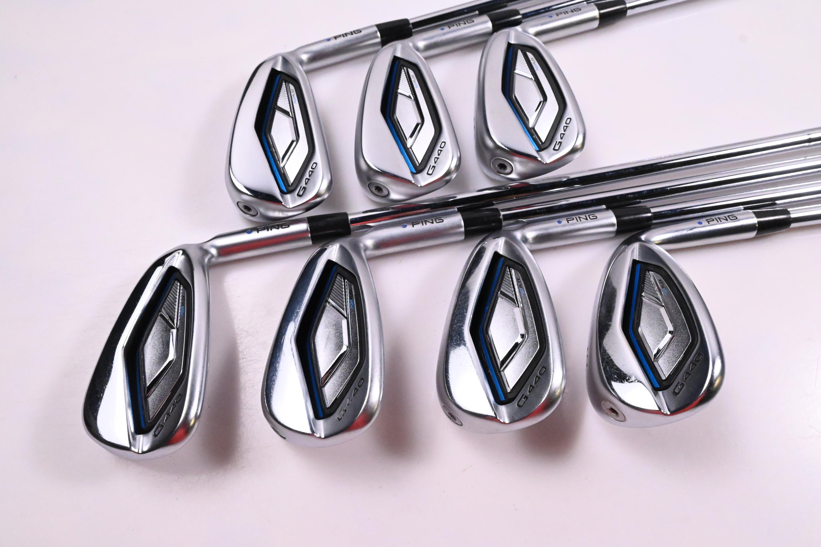 Ping G440 Irons / 6-PW+GW+56° / Blue Dot / Regular Flex Ping AWT 3.0 Shafts