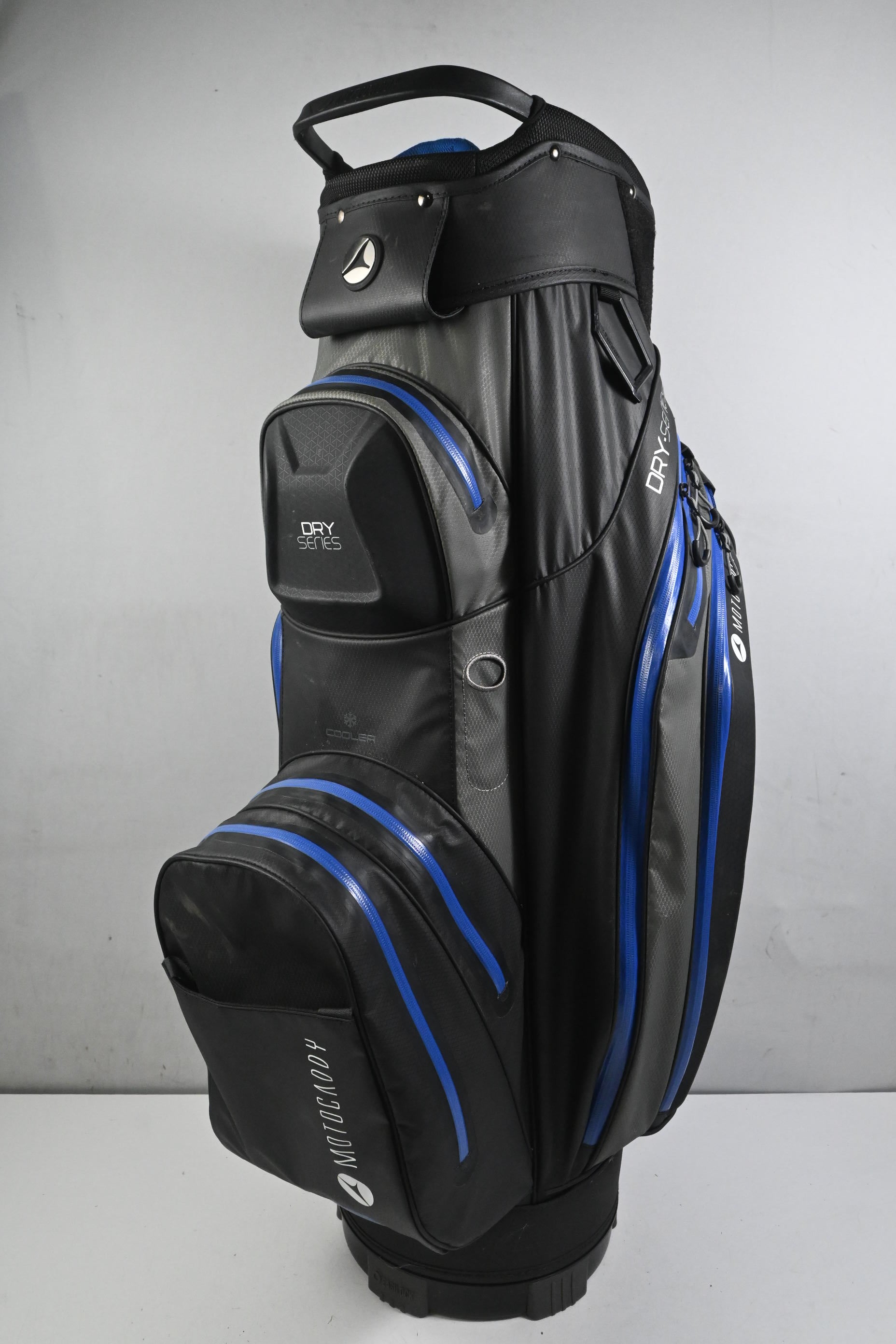 Motocaddy Dry Series Cart Bag / 14-Way Divider / Black & Blue