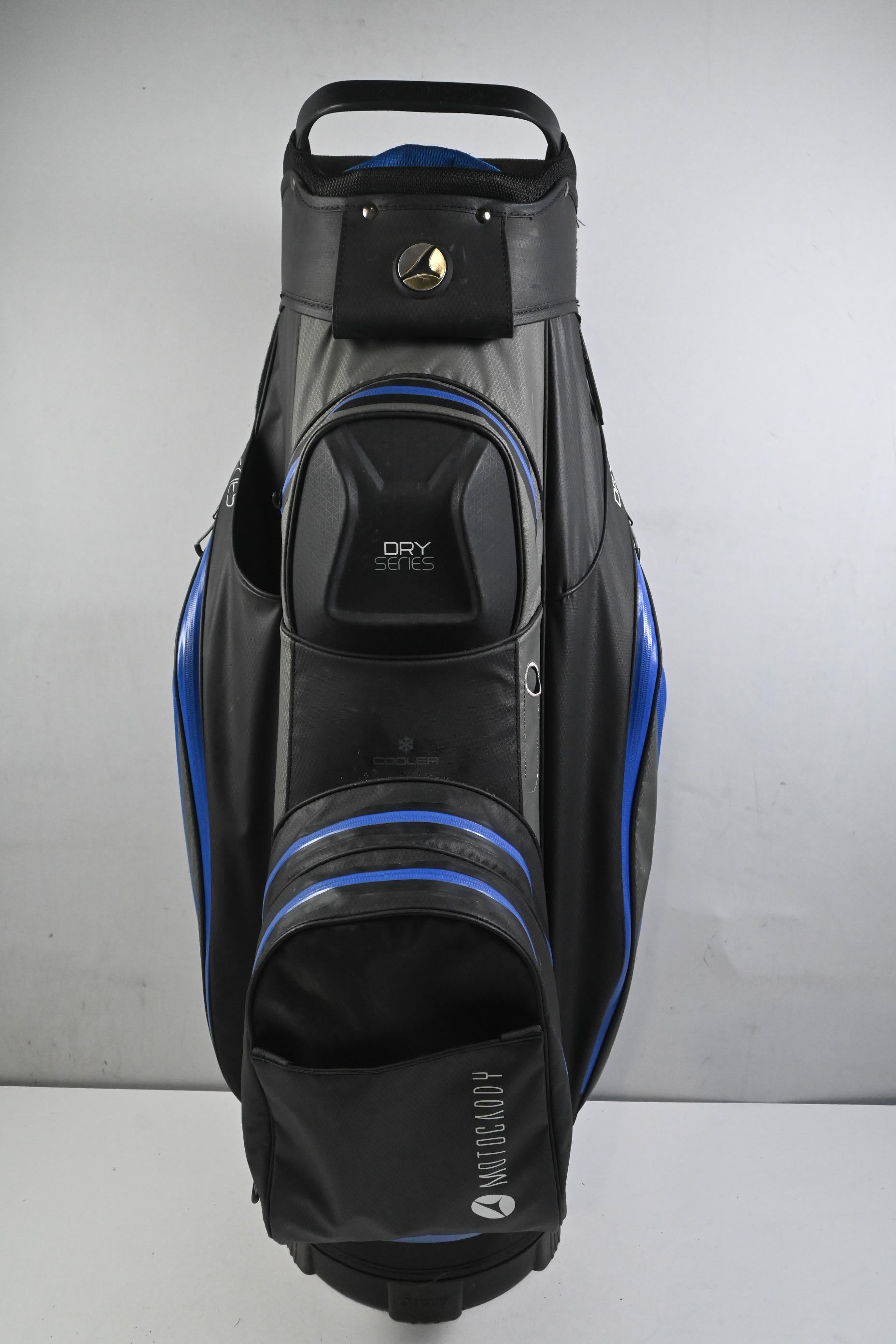 Motocaddy Dry Series Cart Bag / 14-Way Divider / Black & Blue