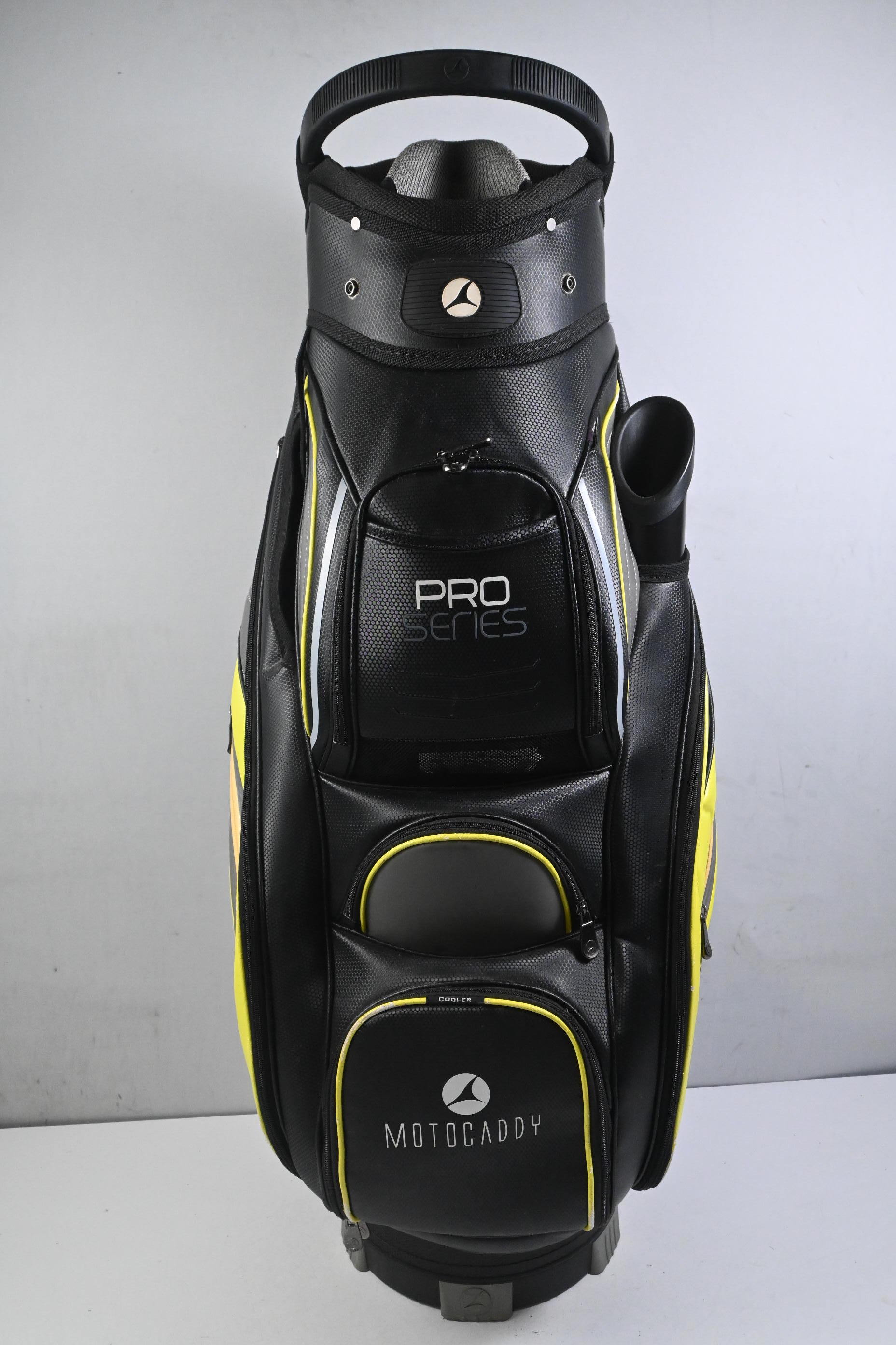 Motocaddy Pro Series Cart Bag / 14-Way Divider / Black, Yellow & Grey
