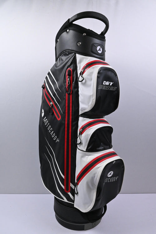 Motocaddy Dry Series Cart Bag / 14-Way Divider / White, Black & Red