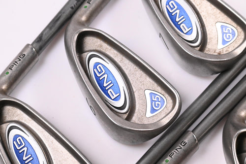 Ping G5 Irons / 5-PW+SW / Green Dot / Regular Flex Ping TFC 100 Shafts