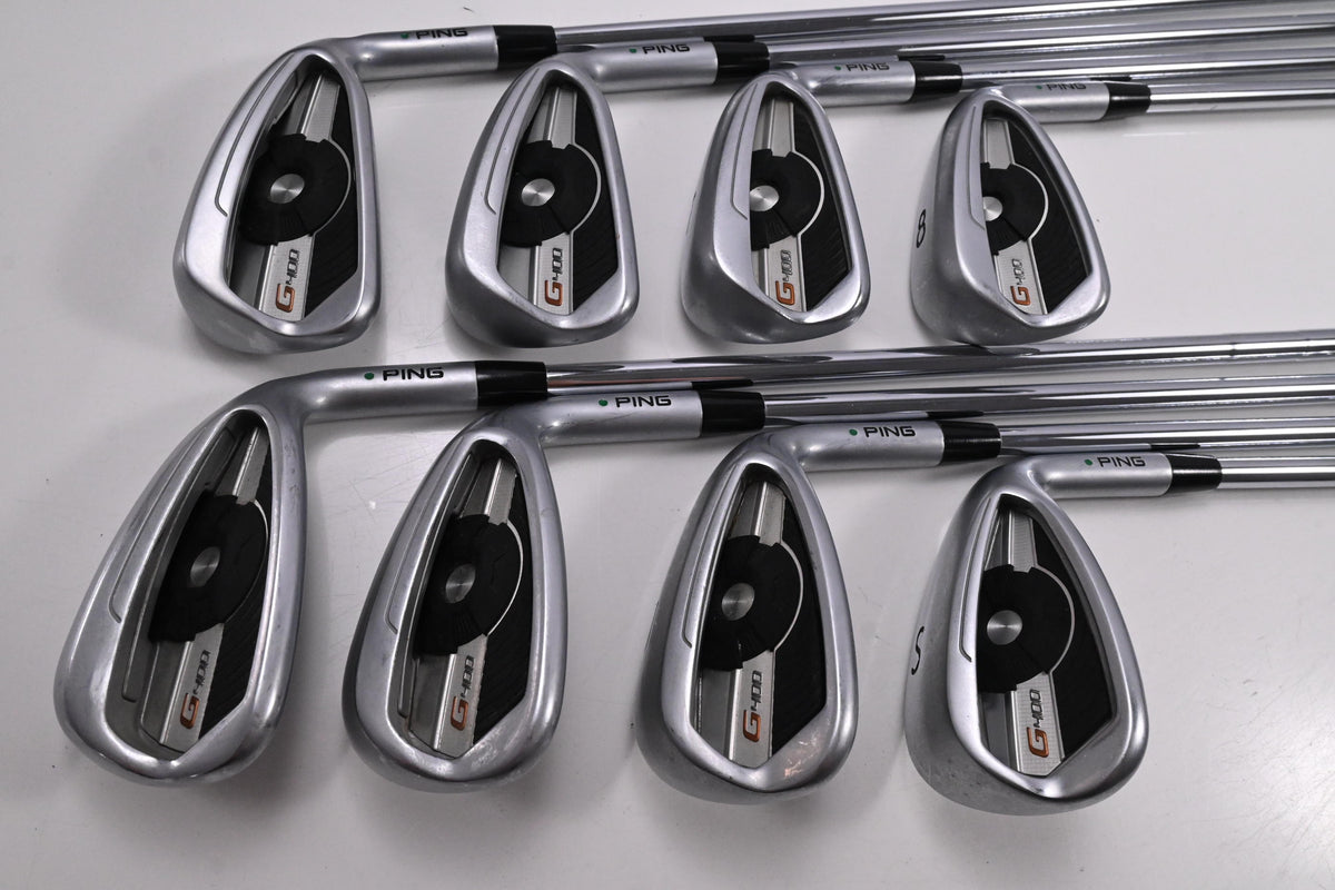 Ping G400 Irons / 5-PW+UW+SW / Green Dot / Regular Flex Ping AWT 2.0 Shaft