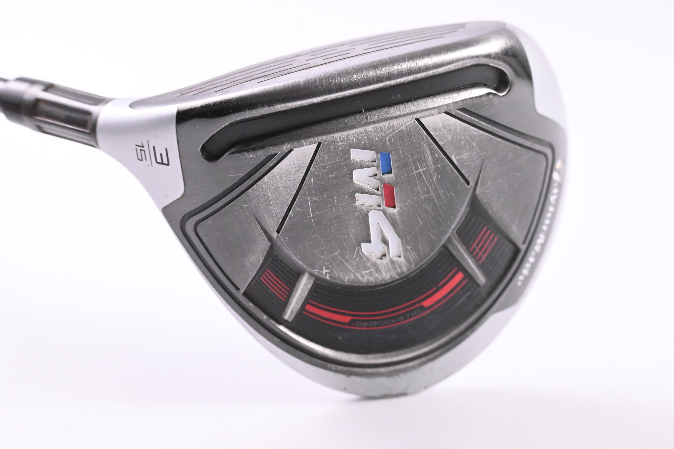 Left Hand Taylormade M4 #3 Wood / 15 Degree / Regular Flex Atmos Red 5 Shaft