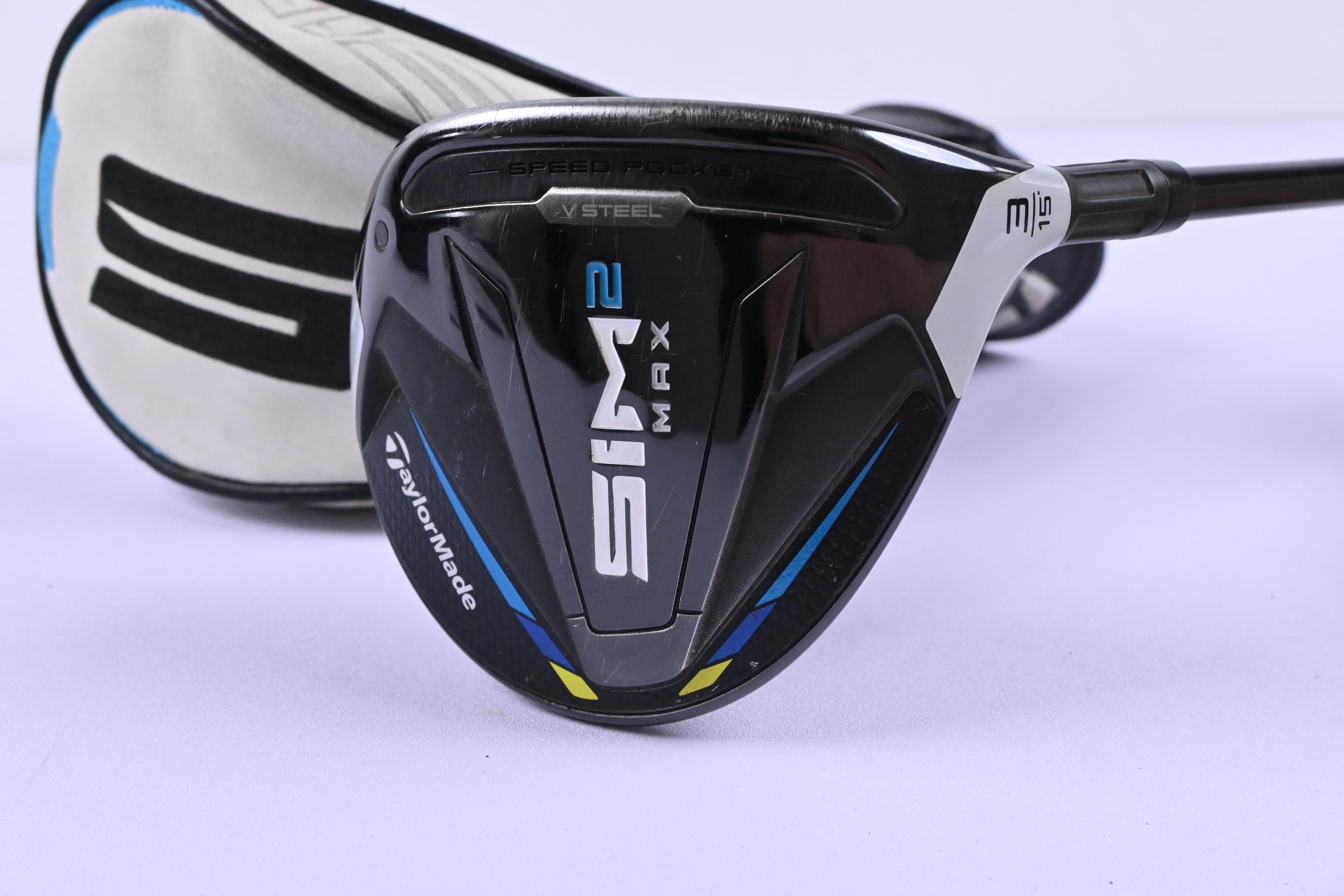 Taylormade SIM2 Max #3 Wood / 15 Degree / Stiff Flex Tensei AV Raw Blue 65 Shaft
