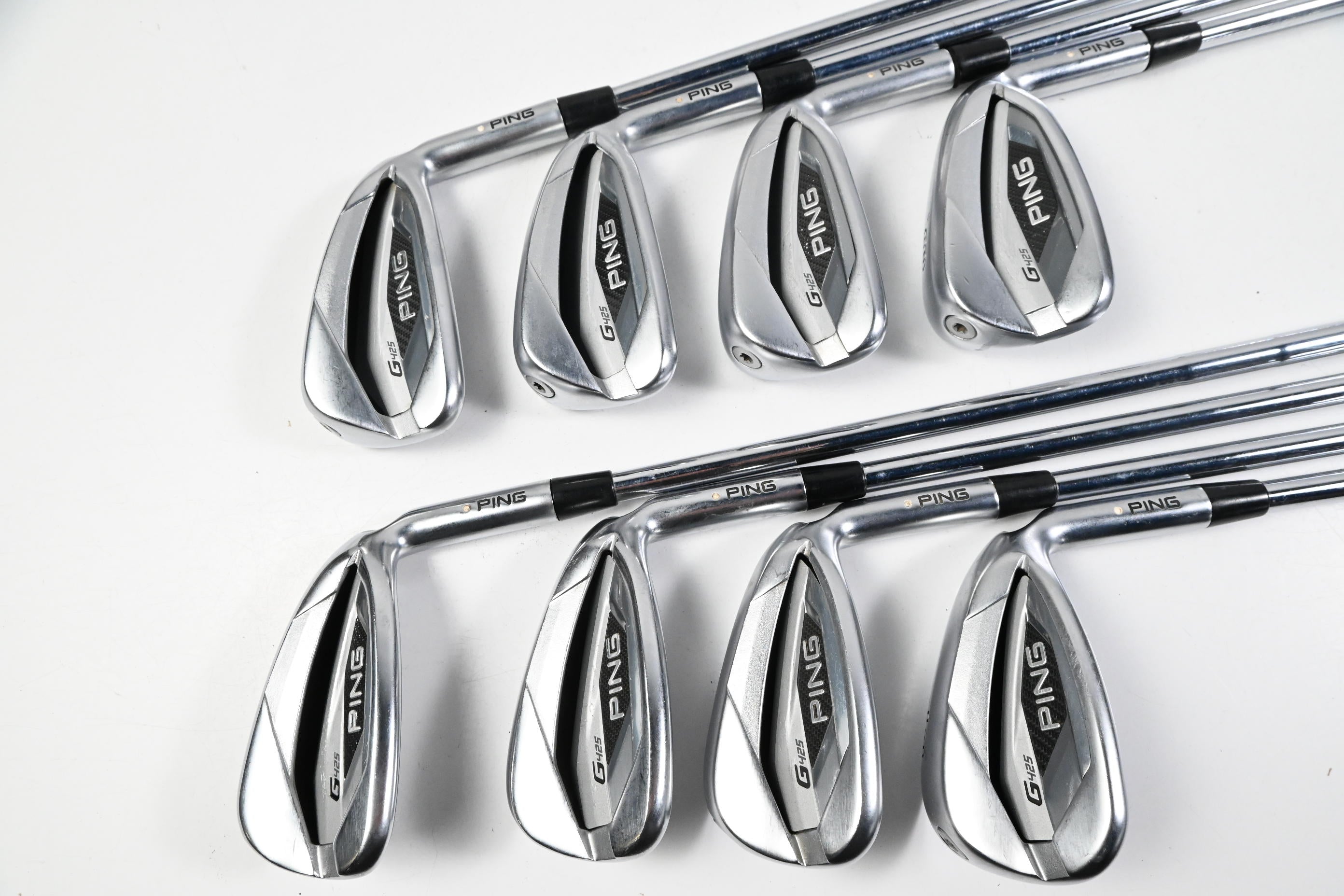 Ping G425 Irons / 5-PW+GW+SW / White Dot / Stiff Flex Ping AWT 2.0 Steel Shafts