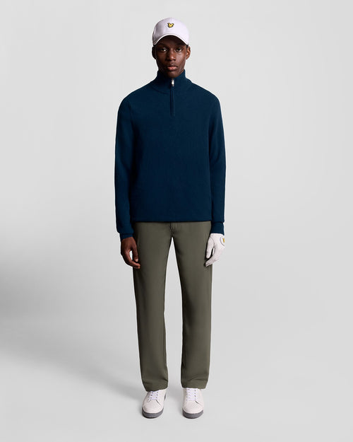 Lyle & Scott Embroidered Lambwool Blend Quarter Zip Jumper