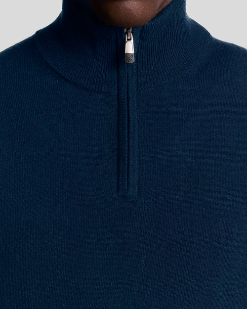 Lyle & Scott Embroidered Lambwool Blend Quarter Zip Jumper