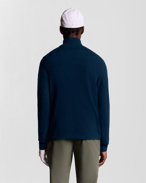 Lyle & Scott Embroidered Lambwool Blend Quarter Zip Jumper