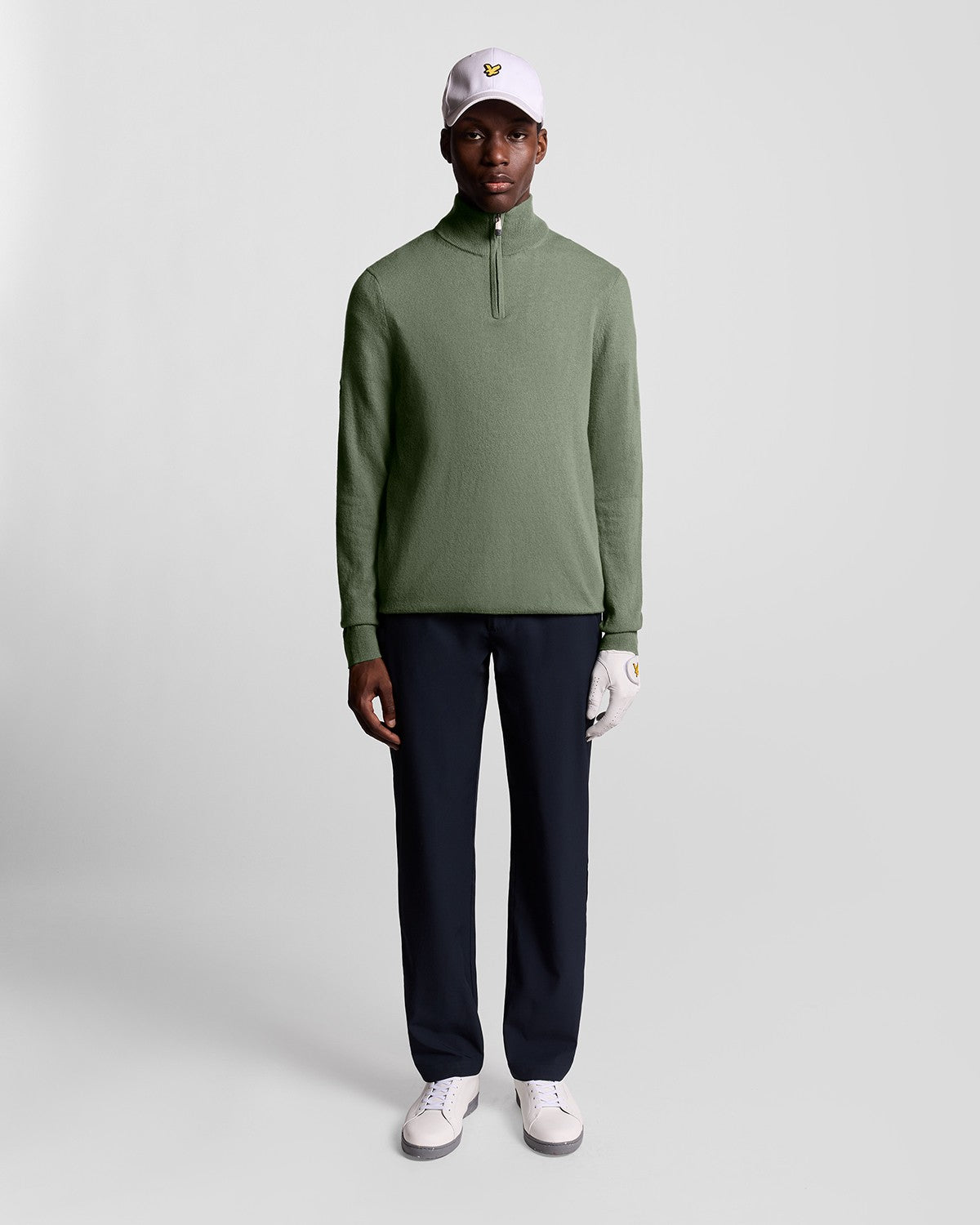 Lyle & Scott Embroidered Lambwool Blend Quarter Zip Jumper