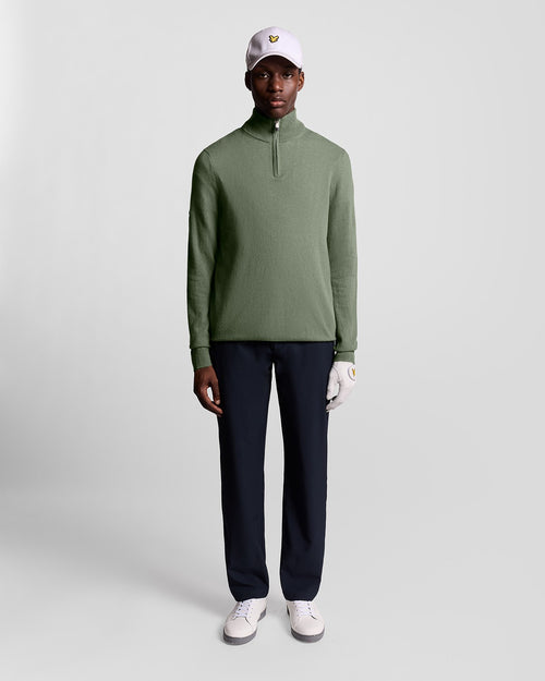 Lyle & Scott Embroidered Lambwool Blend Quarter Zip Jumper