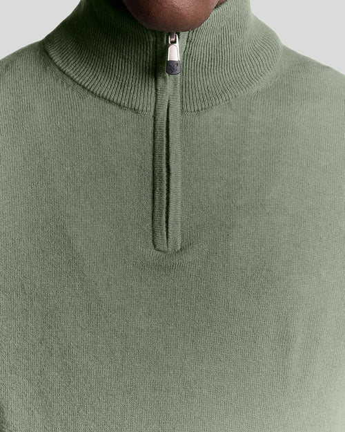 Lyle & Scott Embroidered Lambwool Blend Quarter Zip Jumper