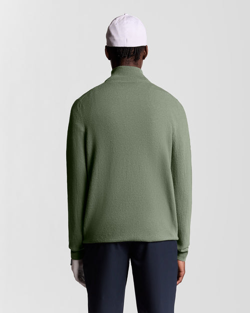 Lyle & Scott Embroidered Lambwool Blend Quarter Zip Jumper
