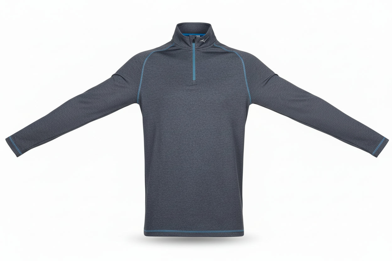 Mizuno Melange 1/4 Zip / Charcoal & Blue