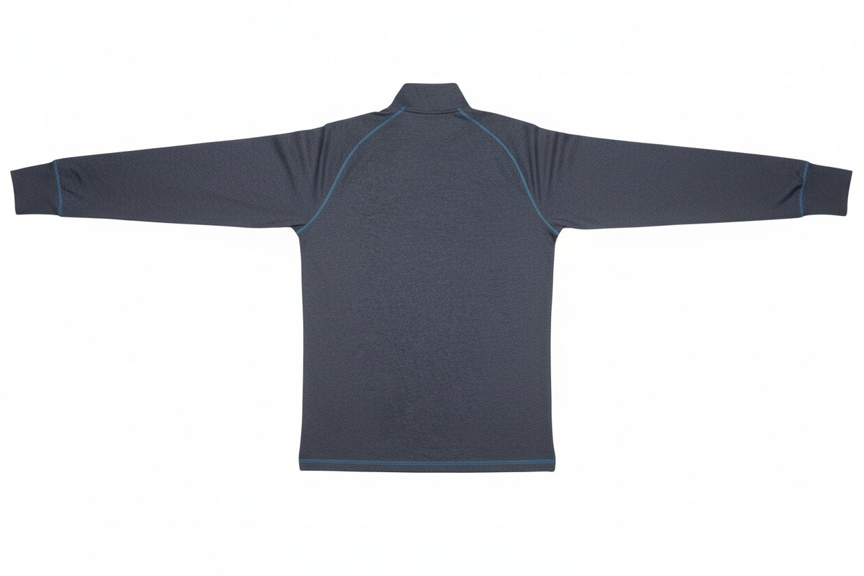 Mizuno Melange 1/4 Zip / Charcoal & Blue