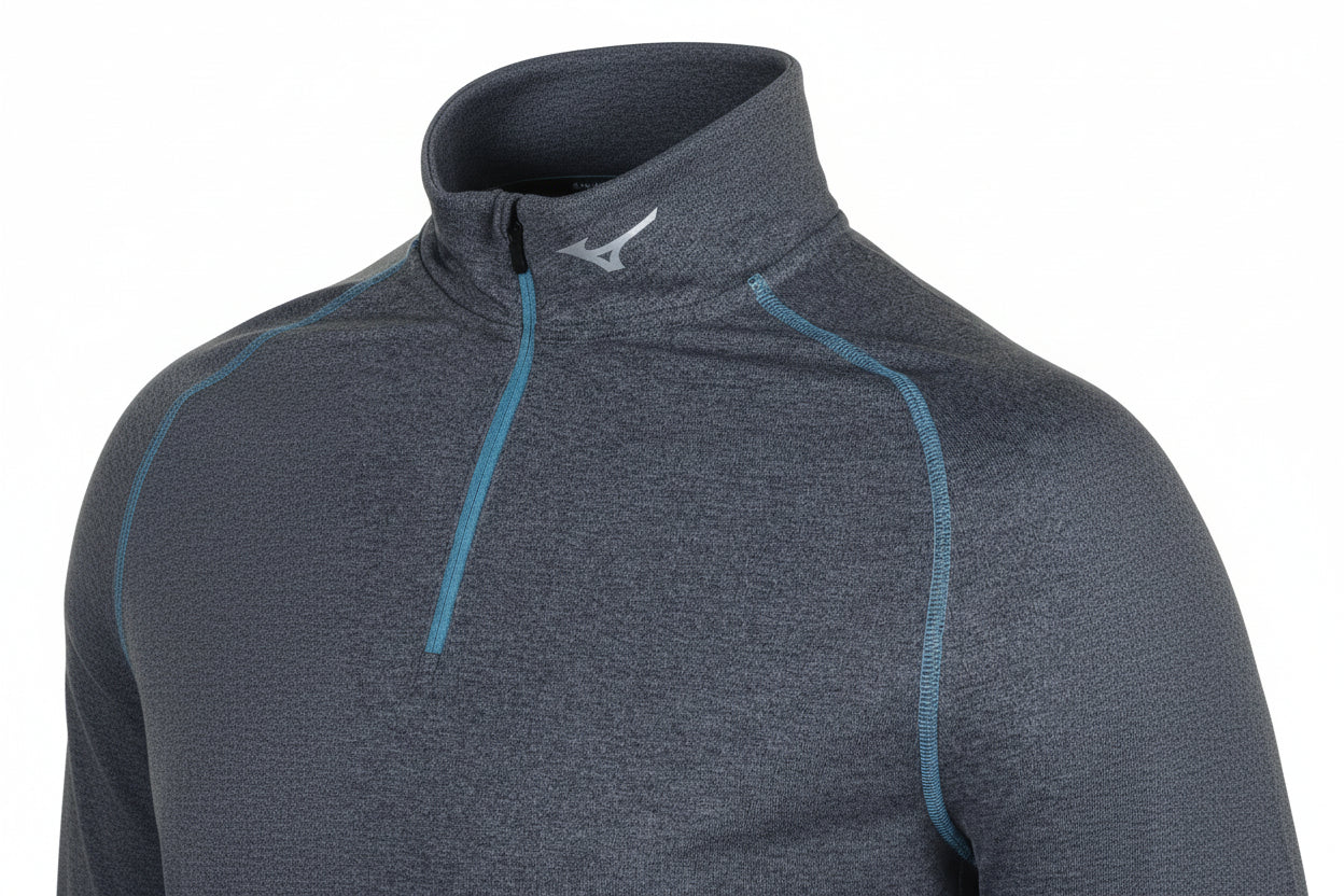 Mizuno Melange 1/4 Zip / Charcoal & Blue