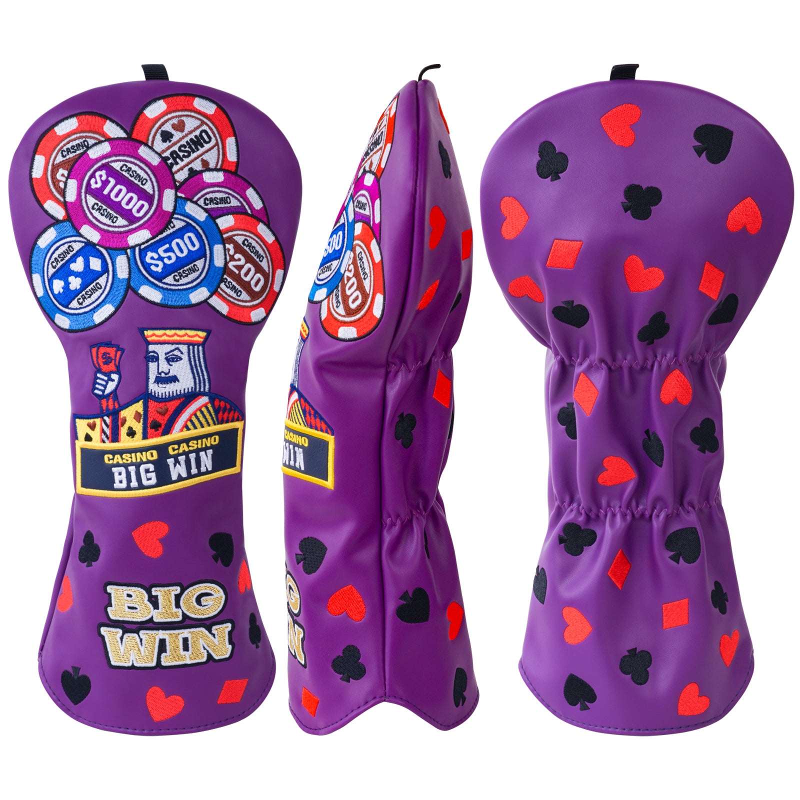 "Purple Poker BIGWIN" Driver Headcover