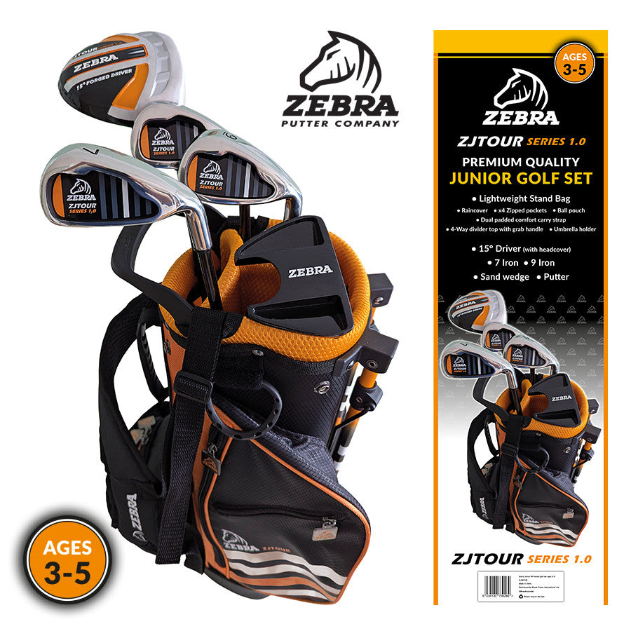 Zebra ZJTour Series 1.0 Junior Set R/H 3-5 Years / Driver, 7i, 9i, SW & Putter