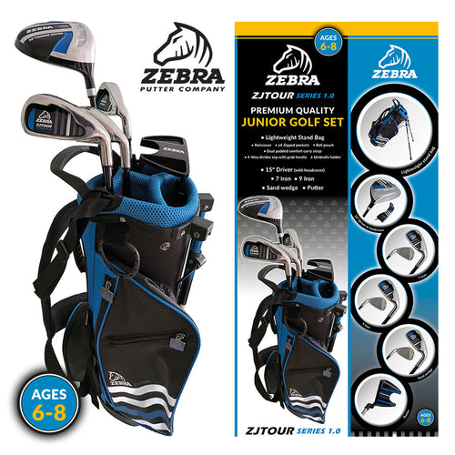 Zebra ZJTour Series 1.0 Junior Set R/H 6-8 Years / Driver, 7i, 9i, SW & Putter