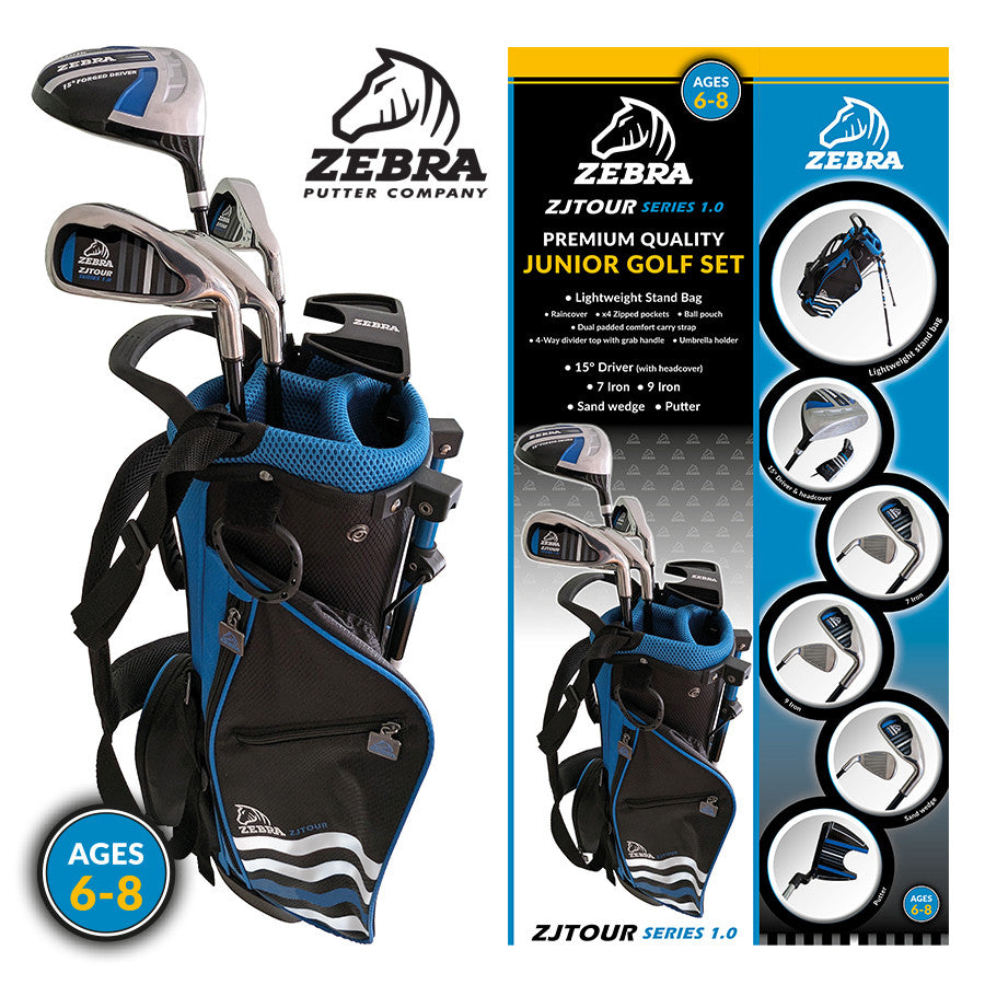 Zebra ZJTour Series 1.0 Junior Set R/H 6-8 Years / Driver, 7i, 9i, SW & Putter